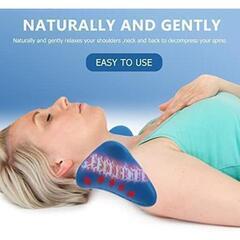 首枕 首まくら 首や肩周りリラックス ストレートネック 枕 頸部軽くなる 両方向使用 男女兼用 (ブルー)　仕入れ　問屋価格　卸価格　倒産品　まとめ買い歓迎　卸　おろし　卸し　アマゾン　amazon　引き上げ品　倒産品　ネット商材　フリマ商材　景品　コンペ　忘年会　新年会　クリスマス会　新品　未使用の画像