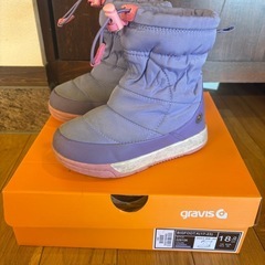 【18cm】Gravis 子供用スノーブーツ ラベンダー×ピンクの画像