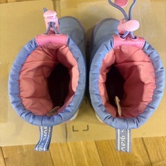 【18cm】Gravis 子供用スノーブーツ ラベンダー×ピンクの画像