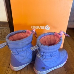 【18cm】Gravis 子供用スノーブーツ ラベンダー×ピンクの画像