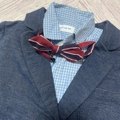 120サイズ　子供服　デニムジャケット　シャツ　蝶ネクタイ　3点セットの画像