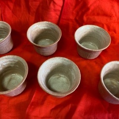 萩焼大屋窯、急須とカップ6つセットの画像