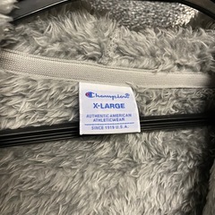 Champion フリースジャケット グレー フード付きの画像