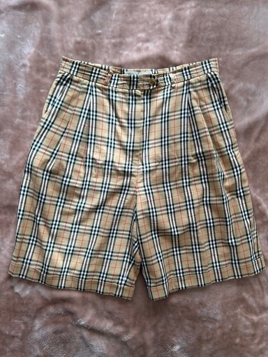 バーバリーBURBERRYハーフパンツ短パンショートパンツカジュアルパンツボトムスずぼんズボンベージュノバチェック綿100％
