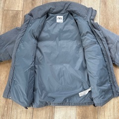 ZARA ZARAダウンジャケット メンズS ブルーグレーの画像
