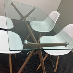 【多少の仕様感あり】会議用テーブル ミーティングテーブル 椅子4脚セットの画像