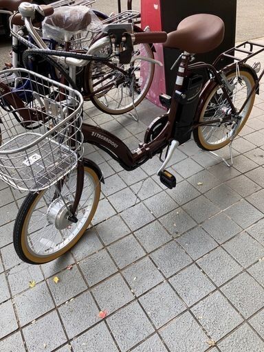 ?新品自転車?21テクノロジー?20インチ　電動アシスト自転車/茶色?LEDオートライト?内装３段ギア?1616?