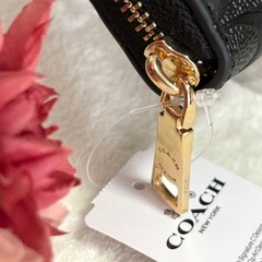 COACH コーチ 長財布 シグネチャー ブラック 型押しロゴ 付属品付の画像