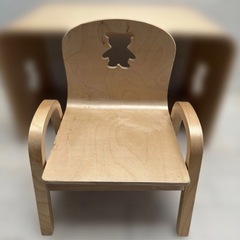 MAMENCHI   キッズテーブルとキッズチェアセット　木製の画像