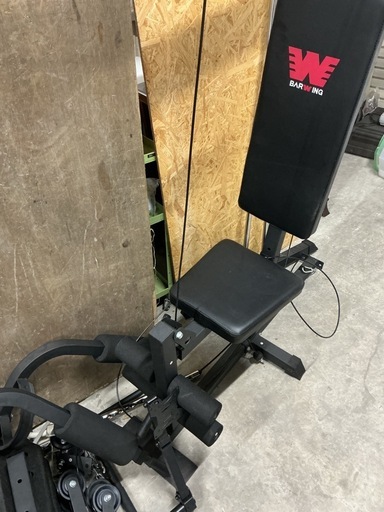 ?家で筋トレができる?Wウェイトトレーニングマシーン?️‍♂️マルチホームジム筋トレマシンBARWING傷•汚れあり?黒ブラック