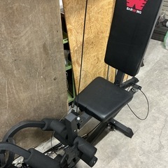 💚家で筋トレができる💪Wウェイトトレーニングマシーン🏋️‍♂️マルチホームジム筋トレマシンBARWING傷•汚れあり💦黒ブラックの画像