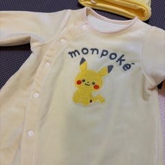 モンポケ　帽子付き　カバーオール　ドレス　2way　　の画像