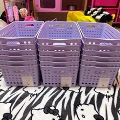 ダイソー 収納ケース 紫 16個の画像
