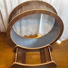 猫用ランニングホイール（木目×グレー絨毯／TEMU購入品）の画像