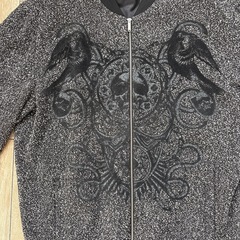 ZARA刺繍ジャガードブルゾン　サイズLの画像