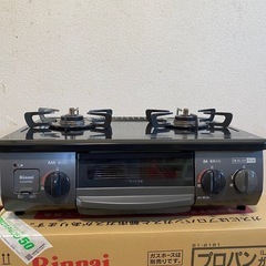 リンナイ Rinnai プロパンガス用 ガスコンロ　 ガステーブル　ブラック の画像
