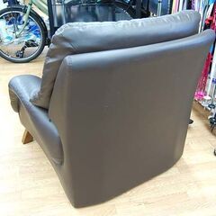 1人掛けソファ 幅90×奥行80×高さ91cm 1シーター ブラウン 革製 1Pソファ シングルソファ 札幌市 清田区 平岡の画像