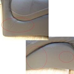 1人掛けソファ 幅90×奥行80×高さ91cm 1シーター ブラウン 革製 1Pソファ シングルソファ 札幌市 清田区 平岡の画像