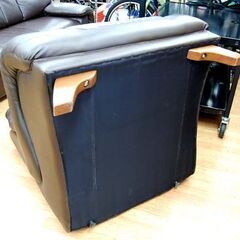 1人掛けソファ 幅90×奥行80×高さ91cm 1シーター ブラウン 革製 1Pソファ シングルソファ 札幌市 清田区 平岡の画像