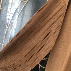 アンドクチュール　ロングカーディガン　キャメル　Mの画像