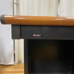 木目キャビネット付デスク+椅子セットの画像