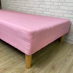 シングルサイズ  脚付き コイルスプリングマットレス  ピンクの画像