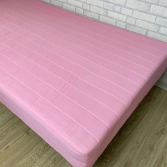 シングルサイズ  脚付き コイルスプリングマットレス  ピンクの画像