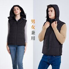 電熱ベスト ヒーターベスト電熱ウェア 水洗可 男女兼用 USB バッテリー給電 3段温度 着脱式フード付き 速暖洗濯　転売OK　倒産品　まとめ売り　ネット商材　アマゾン引き上げ商品　メルカリ　副業の画像