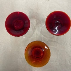 カラフルなガラス製グラス5個セット　引取限定の画像