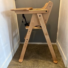 【組み立て不用】澤田木工所 木製ハイチェア 折りたたみ式　ベビーチェア テーブルの画像