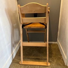 【組み立て不用】澤田木工所 木製ハイチェア 折りたたみ式　ベビーチェア テーブルの画像