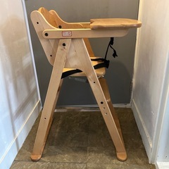 【組み立て不用】澤田木工所 木製ハイチェア 折りたたみ式　ベビーチェア テーブルの画像