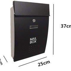 【美品】壁掛け式 郵便ポスト MAIL BOX 鍵付き シルバーの画像