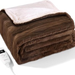 電気毛布 掛け敷き 188×130cm フランネル 速暖 ブランケット の画像