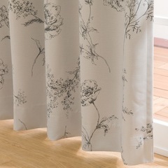 ✅ 遮光2級 ドレープカーテン 花柄／100×135cm×2枚／美品の画像
