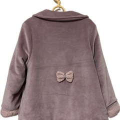 Souris スーリー ベルベット調コート 裏ボア フラワー 女の子 110の画像