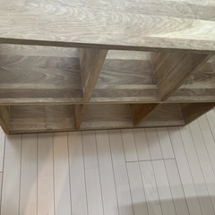 【天然木 /万能棚】縦横OKの6マス収納シェルフ（釘不使用の頑丈構造）の画像