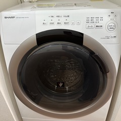 洗濯機 SHARP シャープドラム式洗濯乾燥機（洗濯7kg/乾燥3.5kg）左開きES-S7H-CLの画像