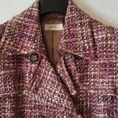 レディース ハーフコート ピンク系の画像