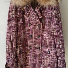 レディース ハーフコート ピンク系の画像