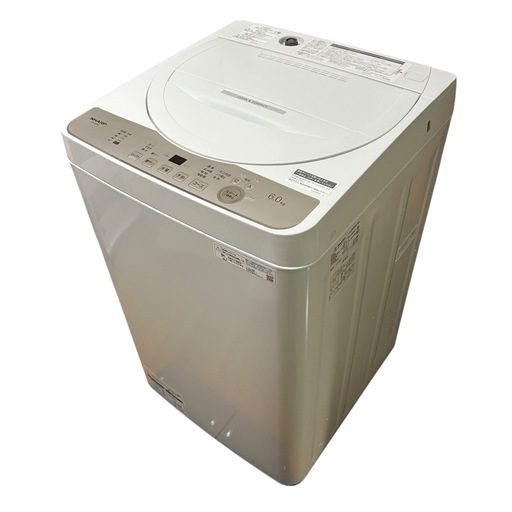 【美品・2024年製】SHARP　全自動電気洗濯機、6.0kg