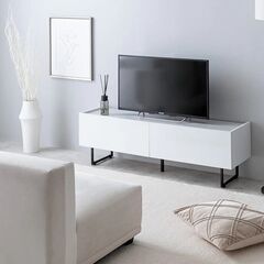 幅120cm テレビ台 ローボード 鏡面 石目調の画像