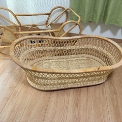 籐のゆりかご　ベビーベッド　クーファンの画像