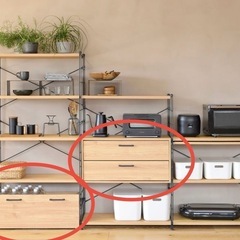 YAMAZEN　ヤマゼン　山善　ラック 木製棚板 4段　2つ目の画像