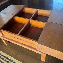 【希少】収納付き木製アンティークローテーブルの画像