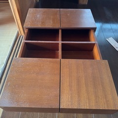 【希少】収納付き木製アンティークローテーブルの画像