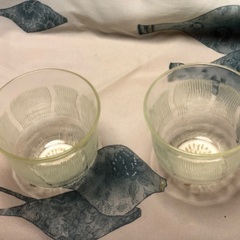 昭和レトロ　ガラスカップ&ソーサー、コップ、小鉢類の画像