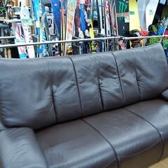 冨士ファニチア 3人掛けソファ 幅197×奥81×高90cm 革製 ダークブラウン L6760S トリプルソファ FUJI FURNITURE フジファニチャ 札幌市 清田区 平岡の画像