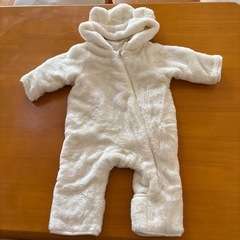 60-70㎝　しろくまカバーオール　もこもこ　の画像