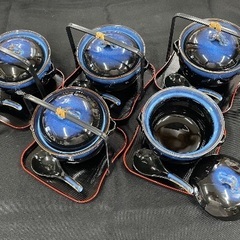 雑炊用小鍋セット(トレーの持ち手1本不足)　引取限定の画像